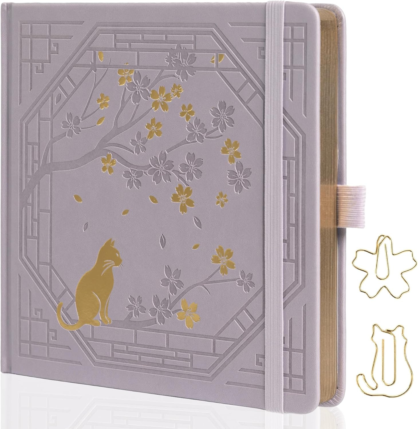 Square Dotted Journal, Cute Cat Journal for Women Girls, Dot Notebook with Prett