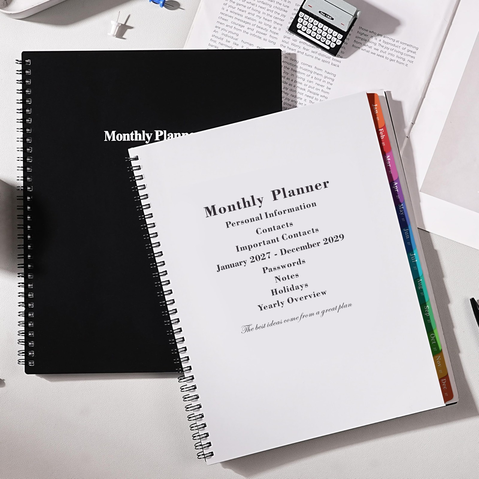 2027-2029 Monthly Planner/Calendar – 3 Year Planner Large, black