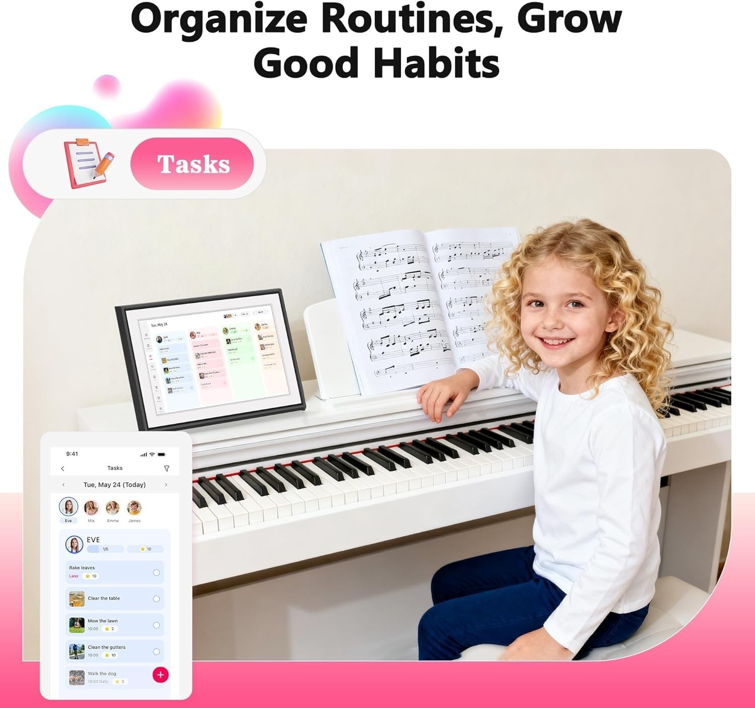 10.1″ , Smart Touchscreen Interactive Display, Electronic Organizer for Month…
