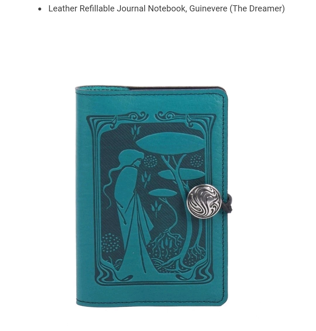 Oberon Design Leather Journal Planner “The Dreamer” Sky Blue / Aqua Blue 5″x7″