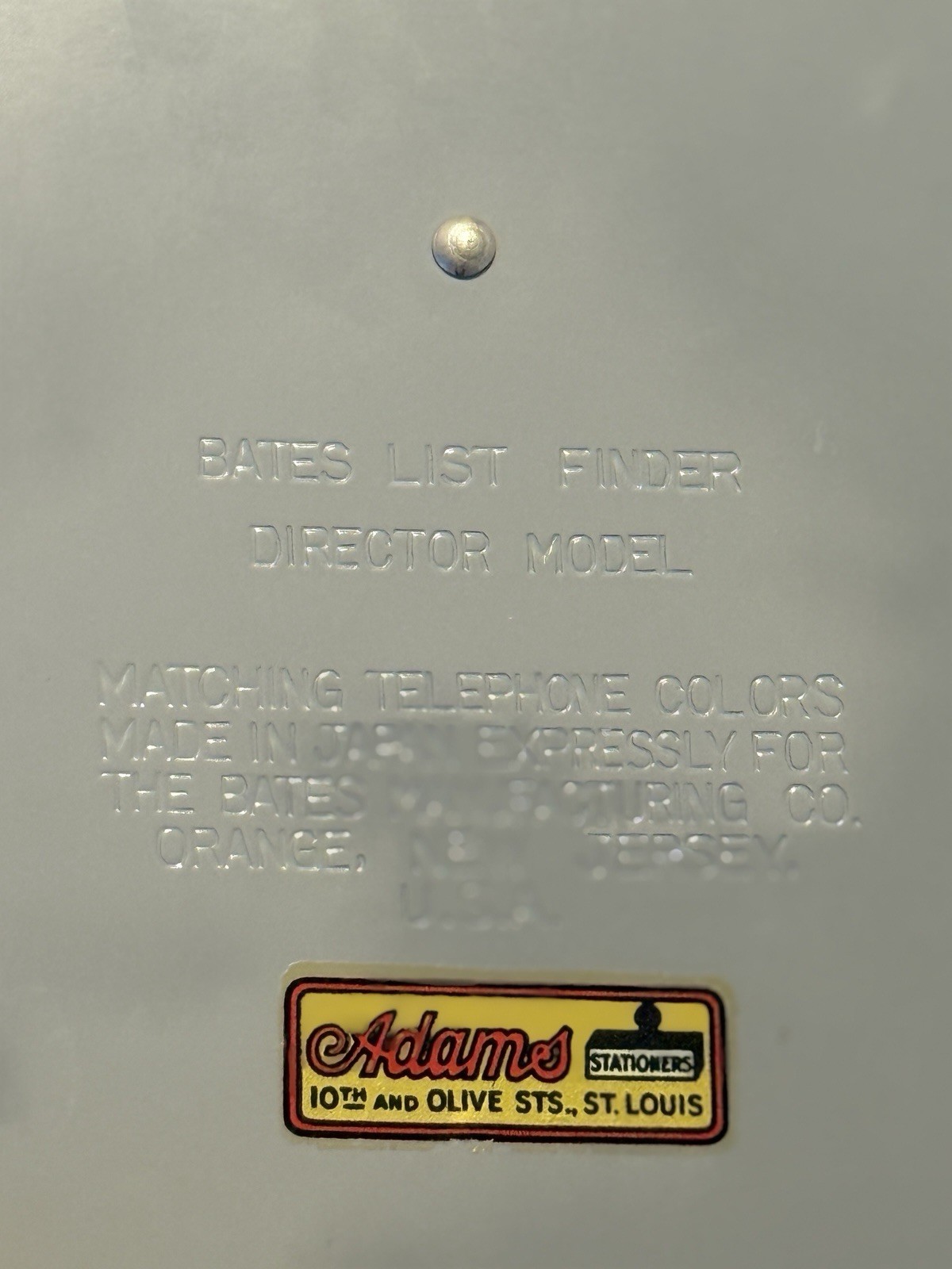 Bates List Finder Director Model Grey Metal Desktop Telephone & Address Book VTG