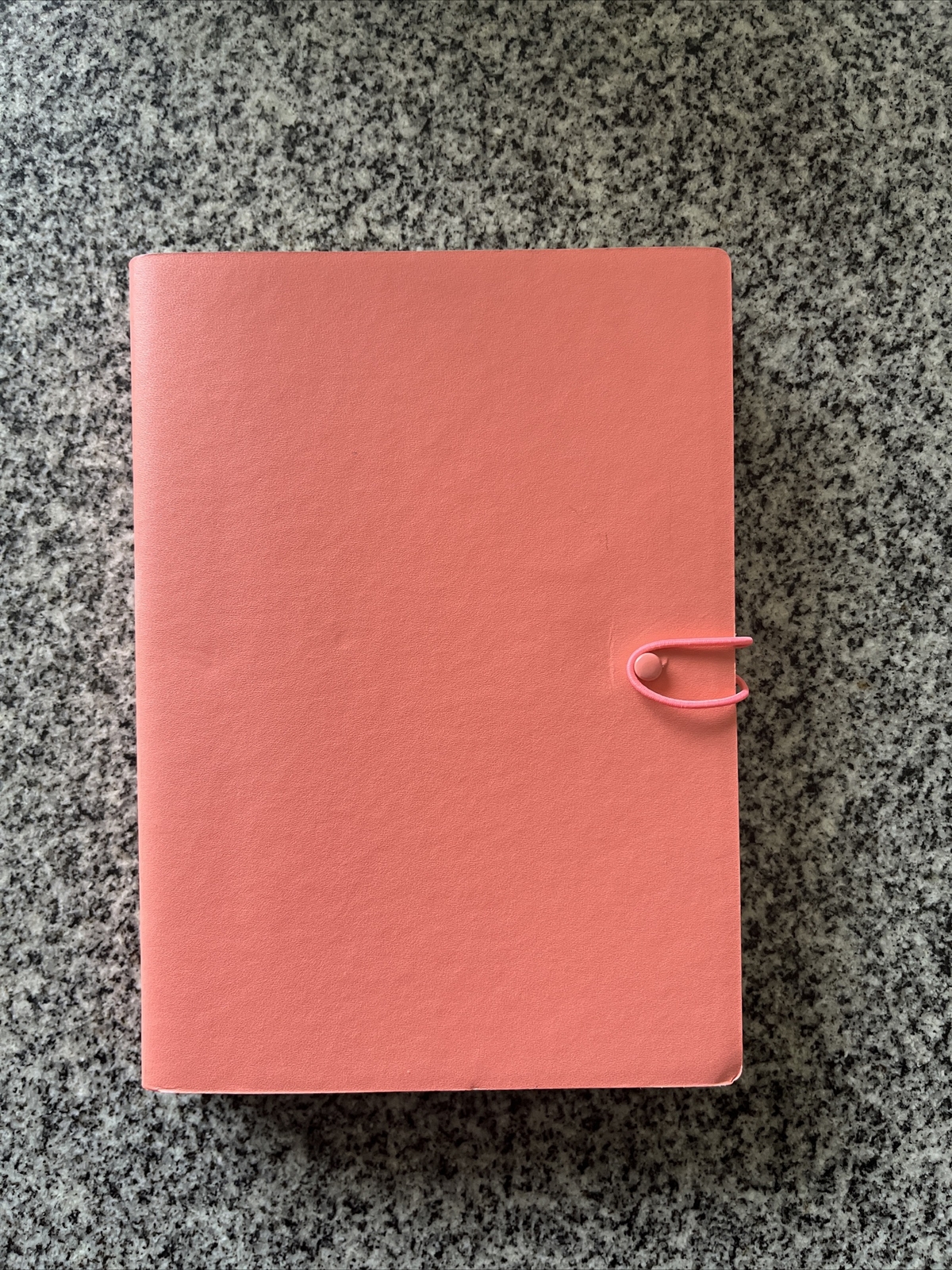 Notebook diary journal coral orange elastic closure hema lined