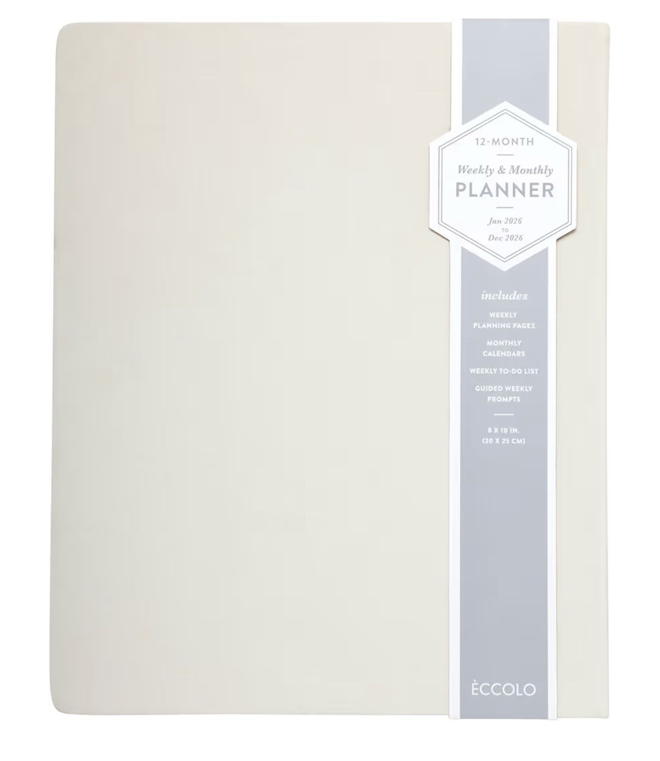 Eccolo 2026 Large Agenda Planner, 12 Month Jan- Dec Monthly & Weekly Planner