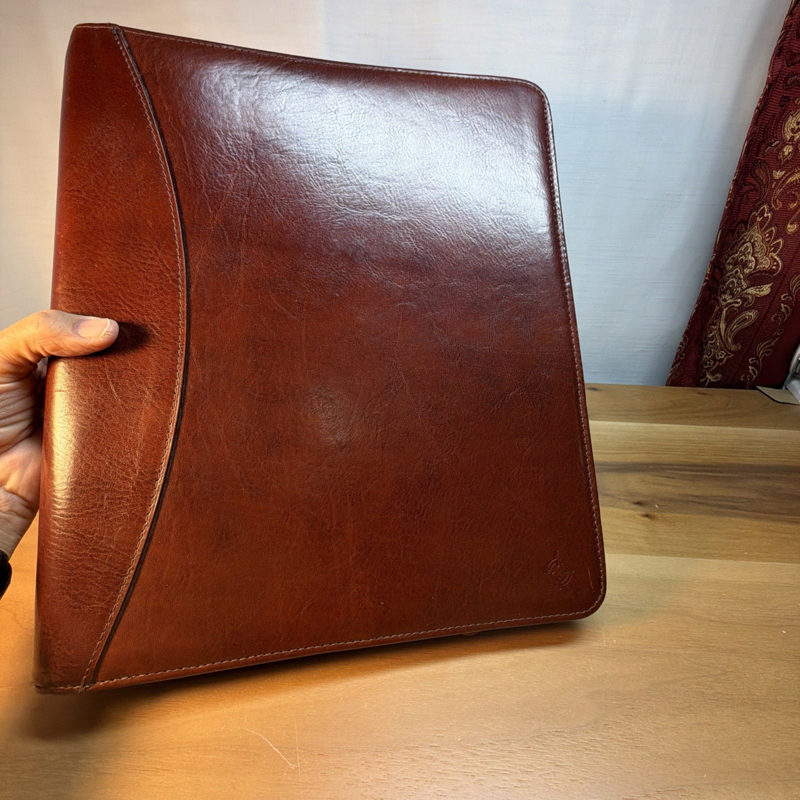 VTG 1999 FRANKLIN COVEY Full Grain Leather 7-Ring Planner Binder ORGANIZER USA