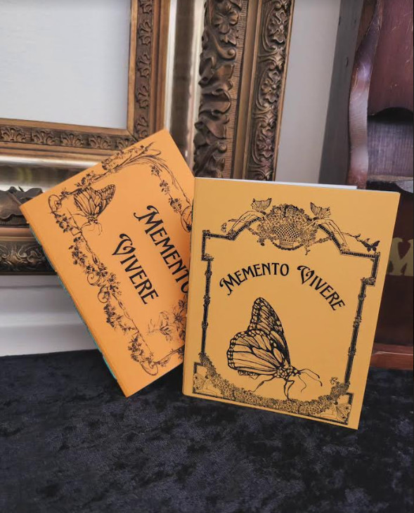 Handmade Travel Sketchbook Set 4″x5″ Whimsical Ornate Border with Butterflies
