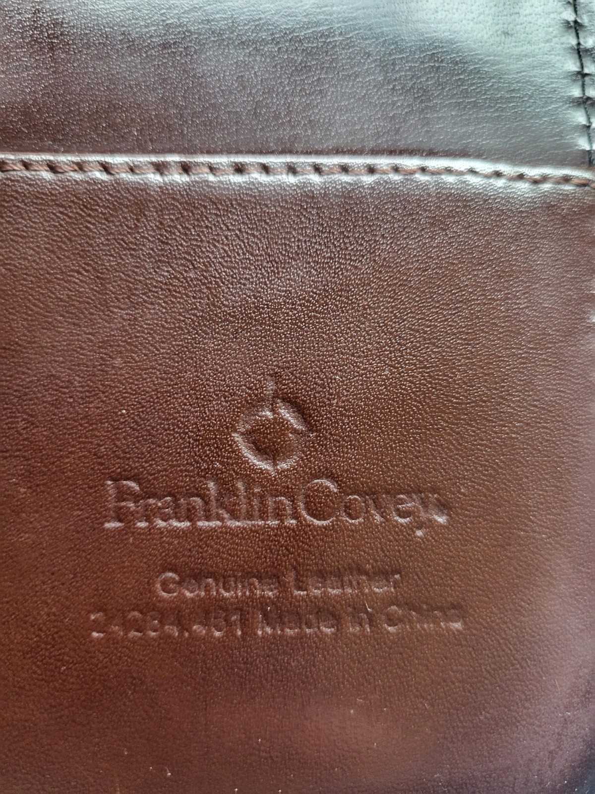 Franklin Covey 7-Ring Classic Zip Planner Office Binder Vintage Brown Leather