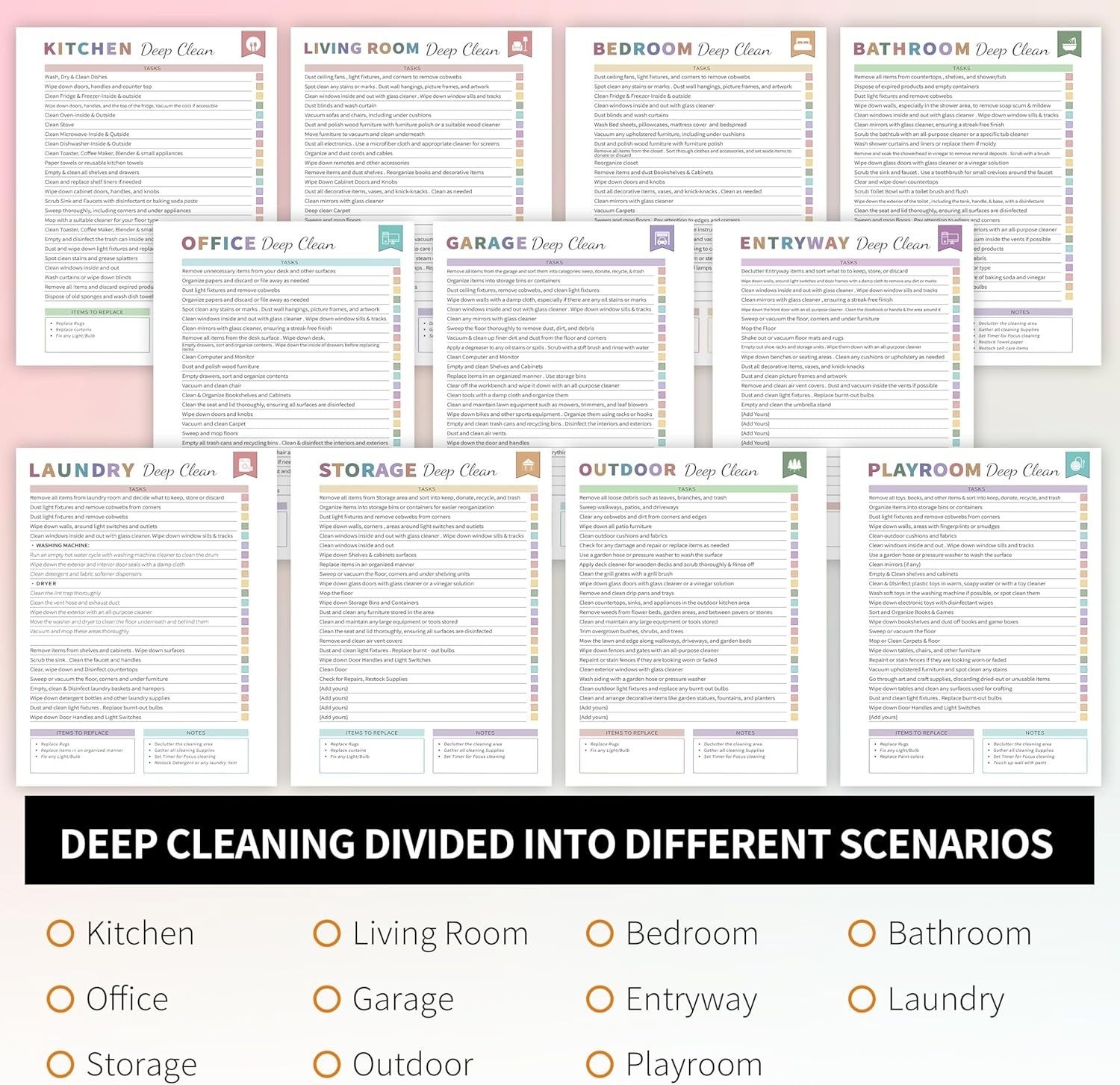 Ultimate ADHD Home Cleaning Organizer: Color-Coded Checklist & Family Task Chart