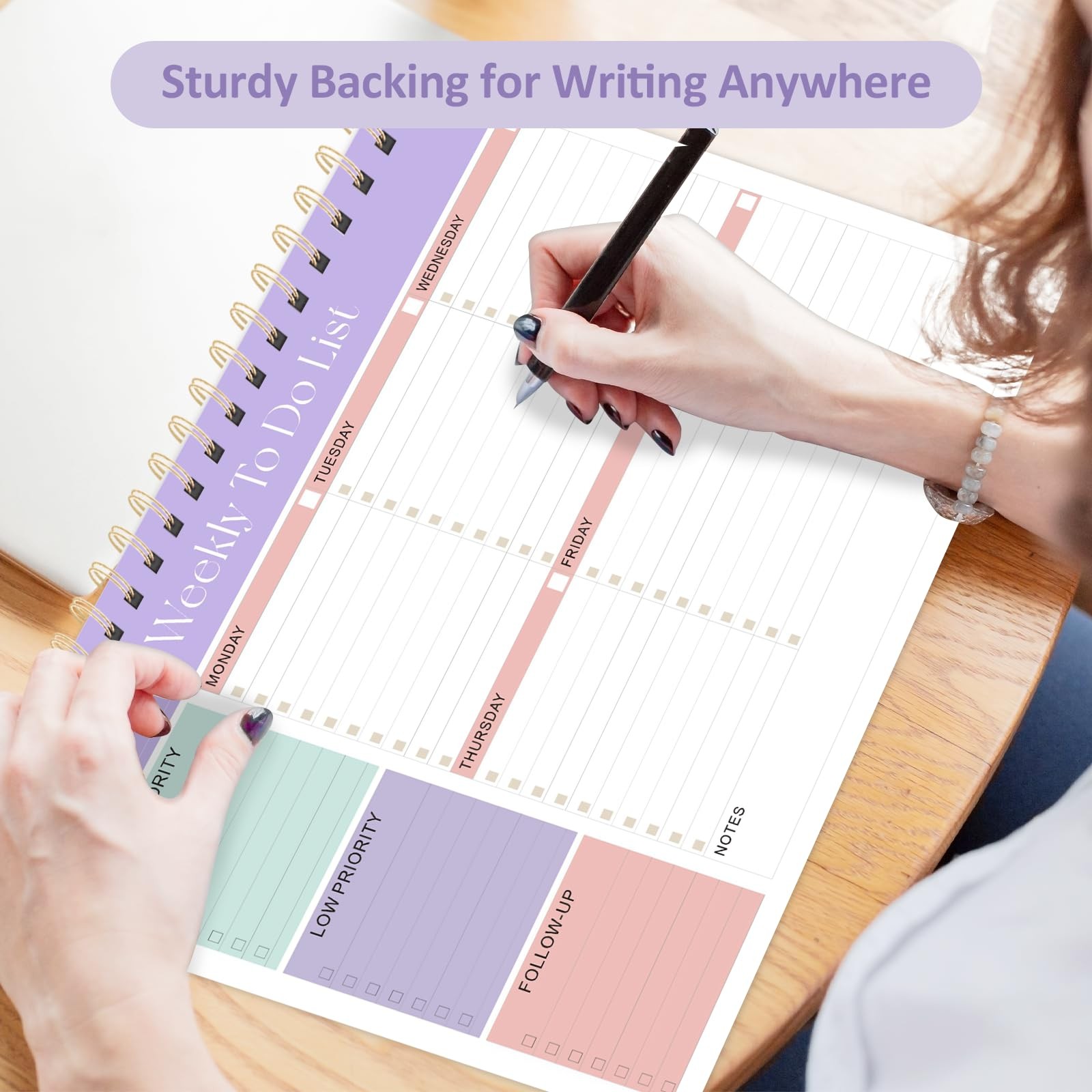 Weekly To Do List Notepad, 52 Undated Sheets Letter (8.5 x 11 inches), Purple