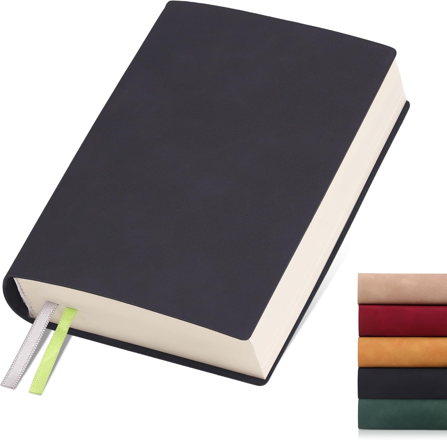 Thick Blank Journal Notebook 400 Pages 3.9 × 5.5 No Lines Soft Leather Pocket Bl