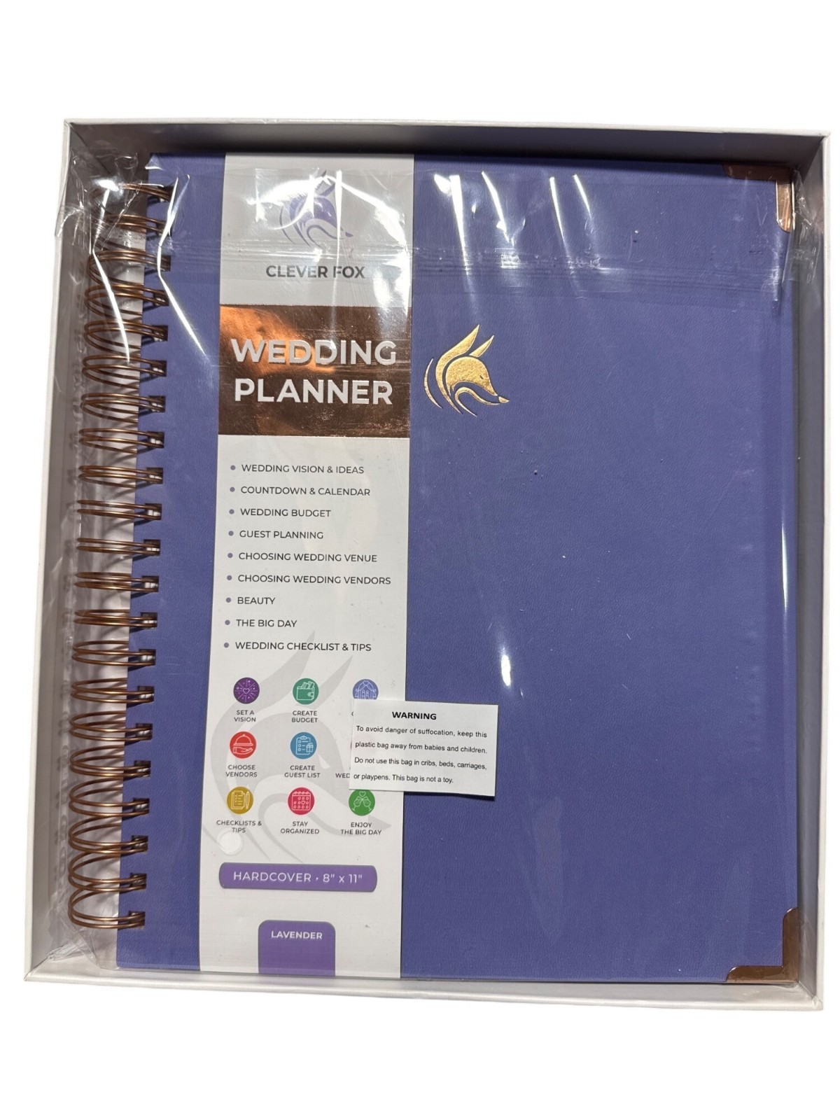 Clever Fox Lavender Wedding Planner Hardcover Organizer 8″ X 11″