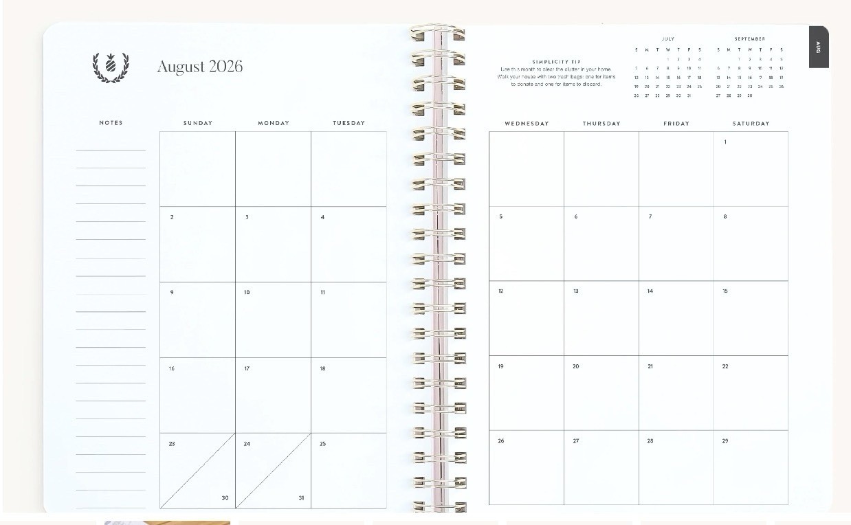 NWT Simplified by Emily Ley 2026-2027 Blue Floral Large Softcover Weekly Planner