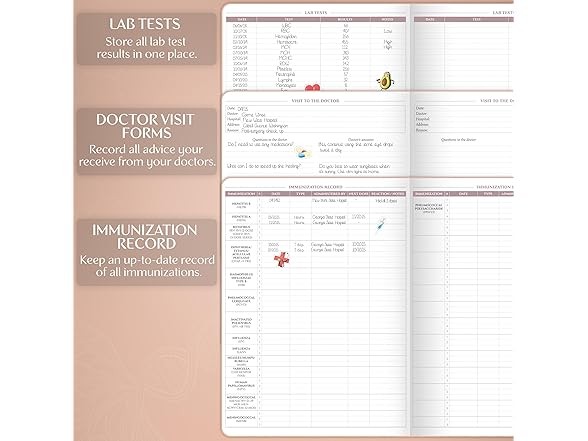 Legend Planner Medical Planner w/ Symptom Tracker Rose Gold A4 (8.5 x 11)