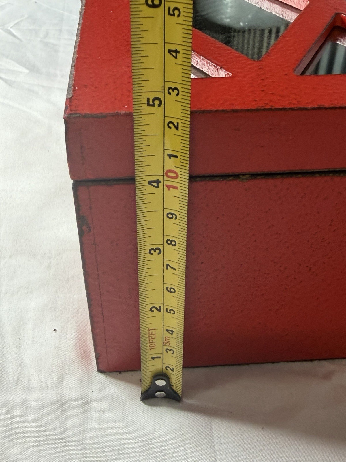 Set of Two Red Mirrored Glass And Solid Wood Box With Lid