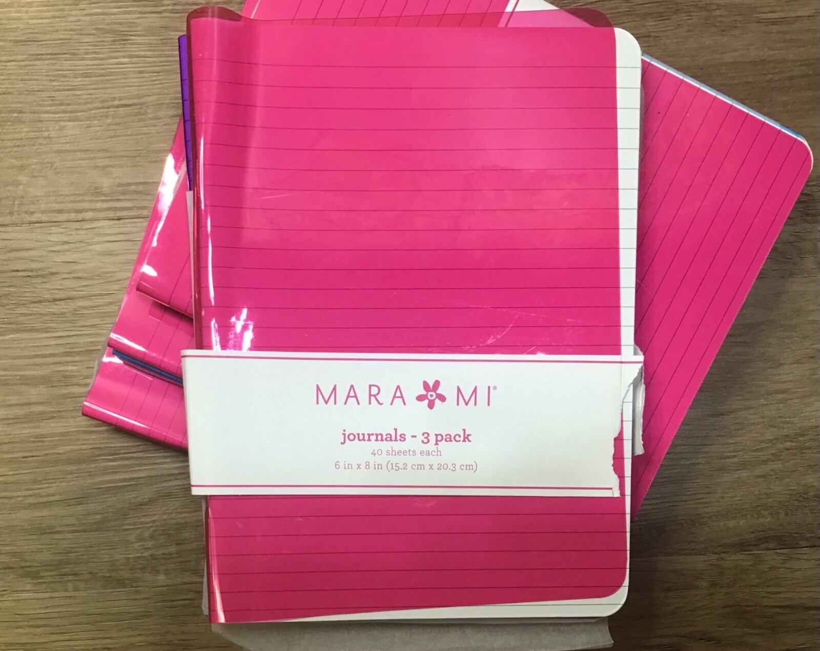 Mara Mi 3-pc X4 +1 Journals 40-sheet each 6”X8” Ruled Notebooks **WEAR**