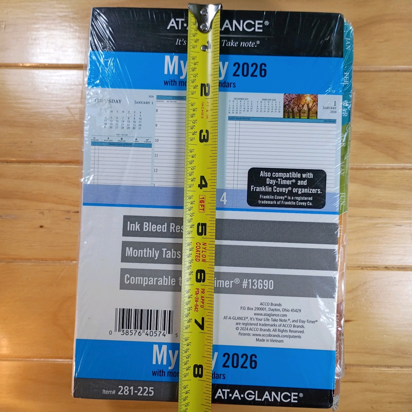 2x At-A-GLANCE My Day Size 4 Planner With Monthly Calendas #281-225