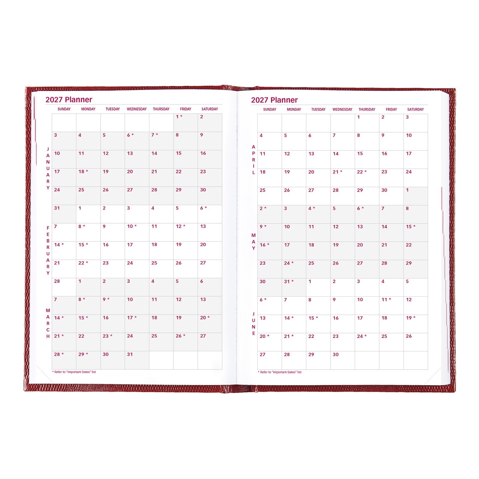 Brownline 2027 CB389.RED Daily Planner Diary, Hard Cover, 8-1/4 x 5-3/4″