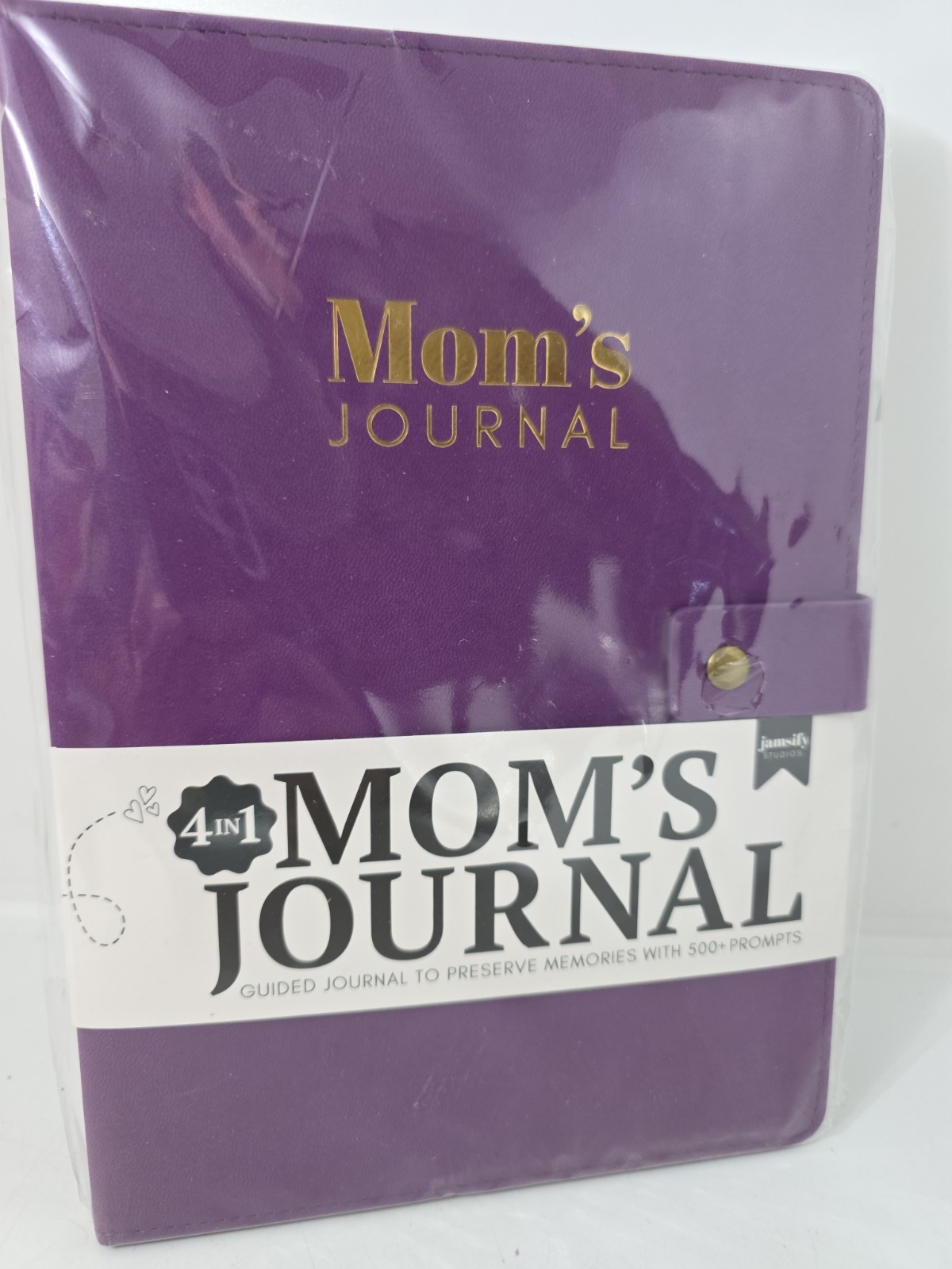 Jamsify Studios Mom’s Journal 4-in-1 Guided Journal, 500+ Prompts, Purple. C