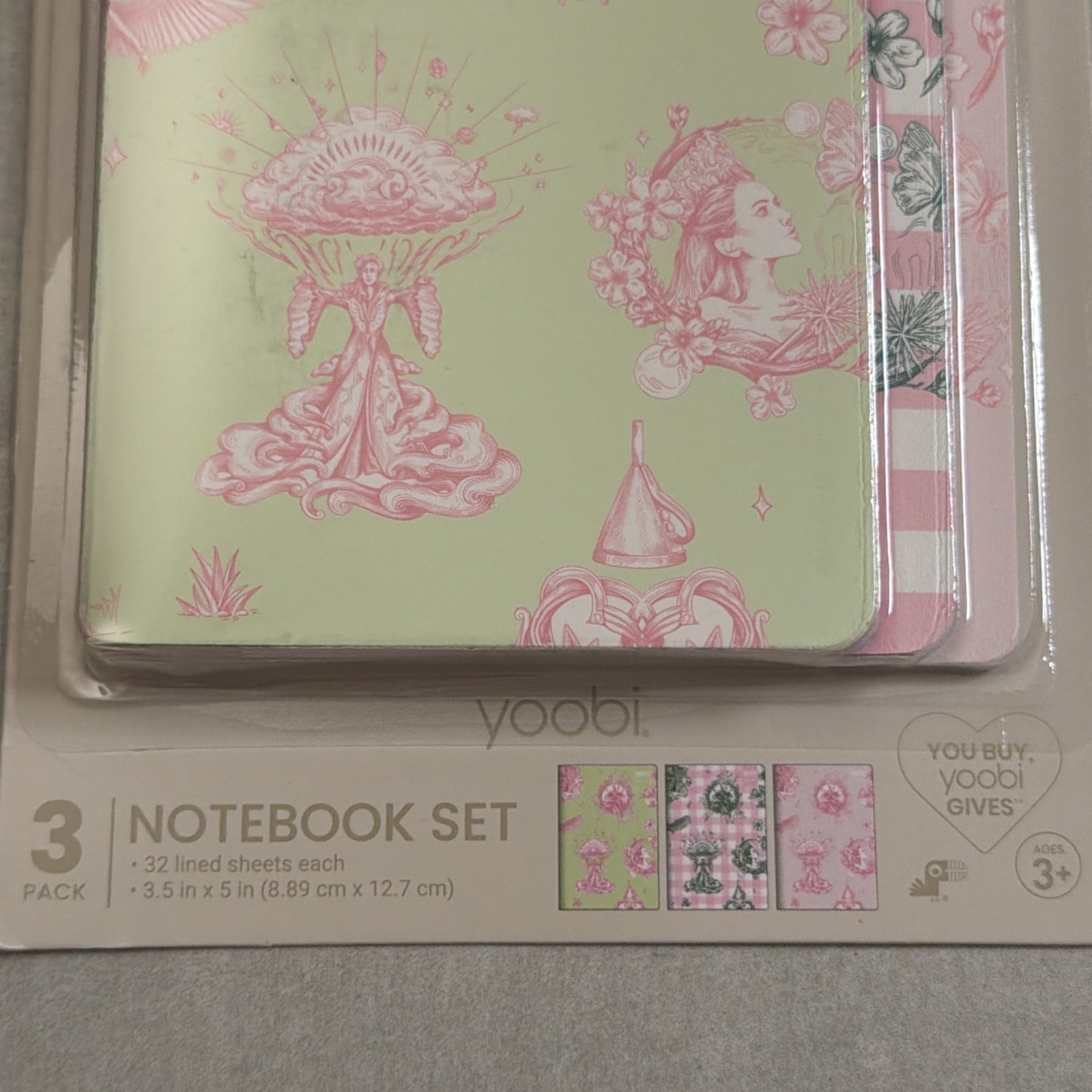 Wicked Katie Kime Notebook Set 3 Pack Pink & Green 32 Lined Sheets 3.5X5 Age 3+