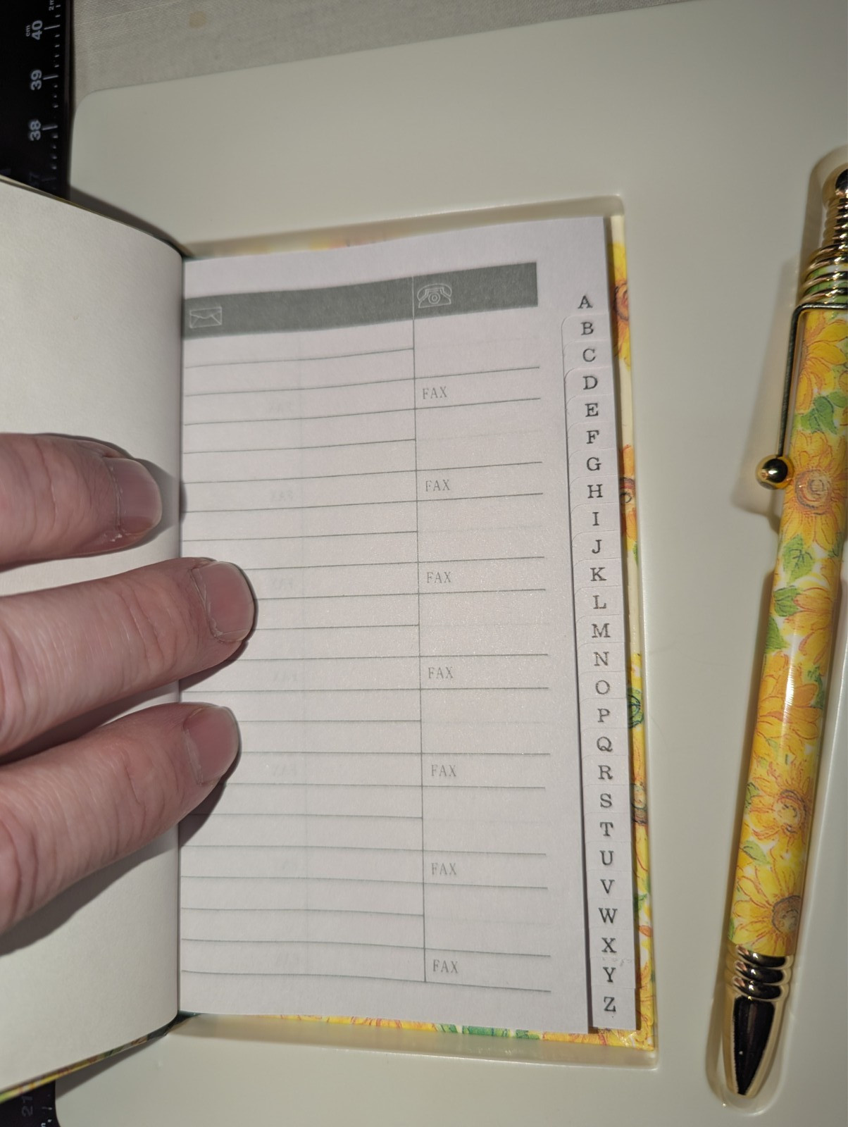 ACADY Yellow Flower Sunflower Pocket Address Book & Pen Gift Set Box
