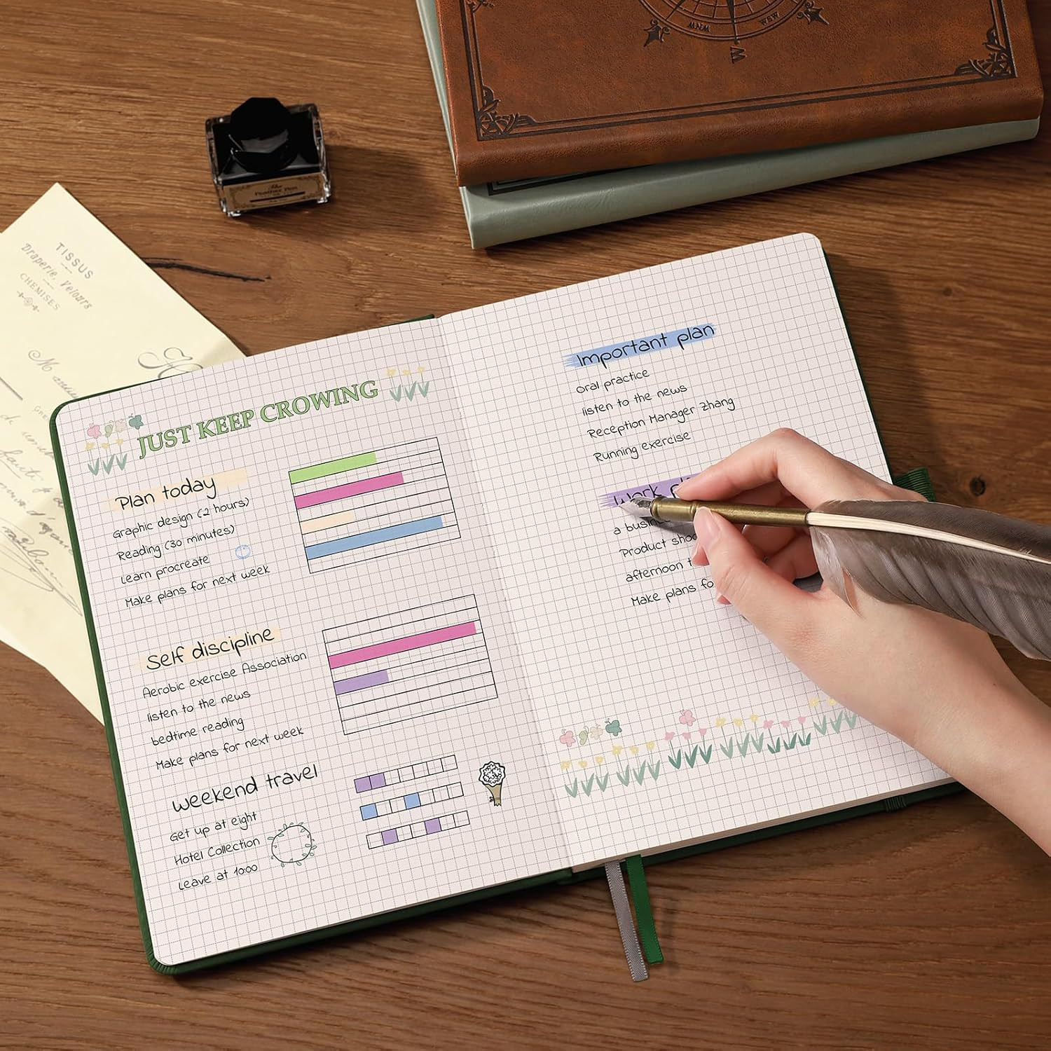 Graph Grid Paper Notebook, 192 Pages, A5 Medium Size , 5 Squares Per