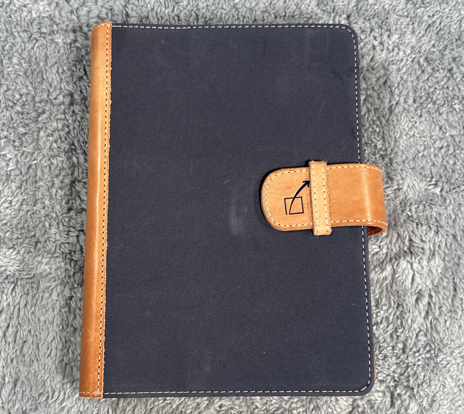 RUDI RABITTI Leather Notebook Padfolio Italy Journal Book W/ Pencil Blue