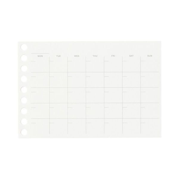 Maruman Mini Size Loose-Leaf Paper, 9-Hole, Monthly Planner, L1448, 50 Sheets
