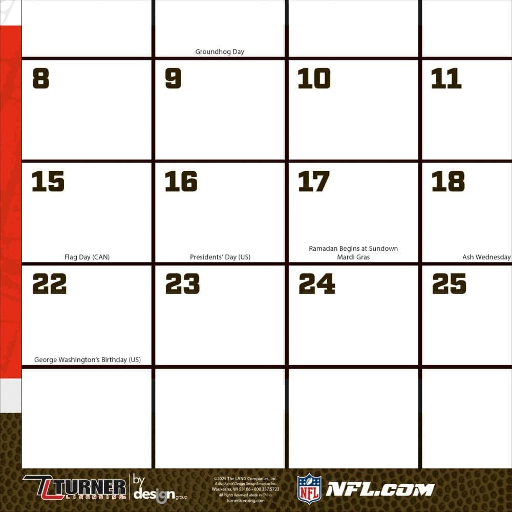 TURNER SPORTS Cleveland Browns 2026 17×11 Desk Calendar Large, 2026