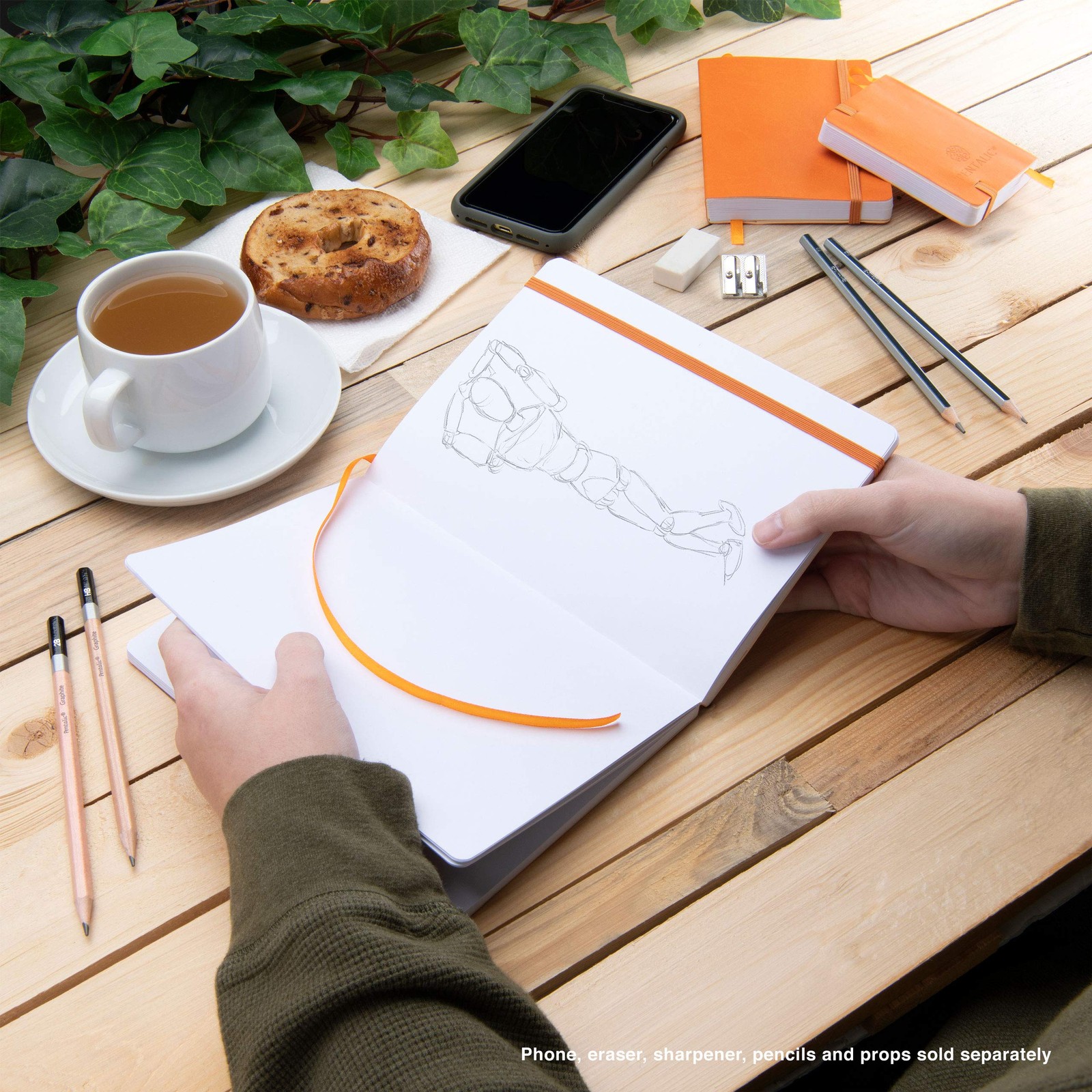 Pentalic 3″ x 4″ Pocket Sketchbook Traveler 3-inch x 4-inch, Orange, Orange