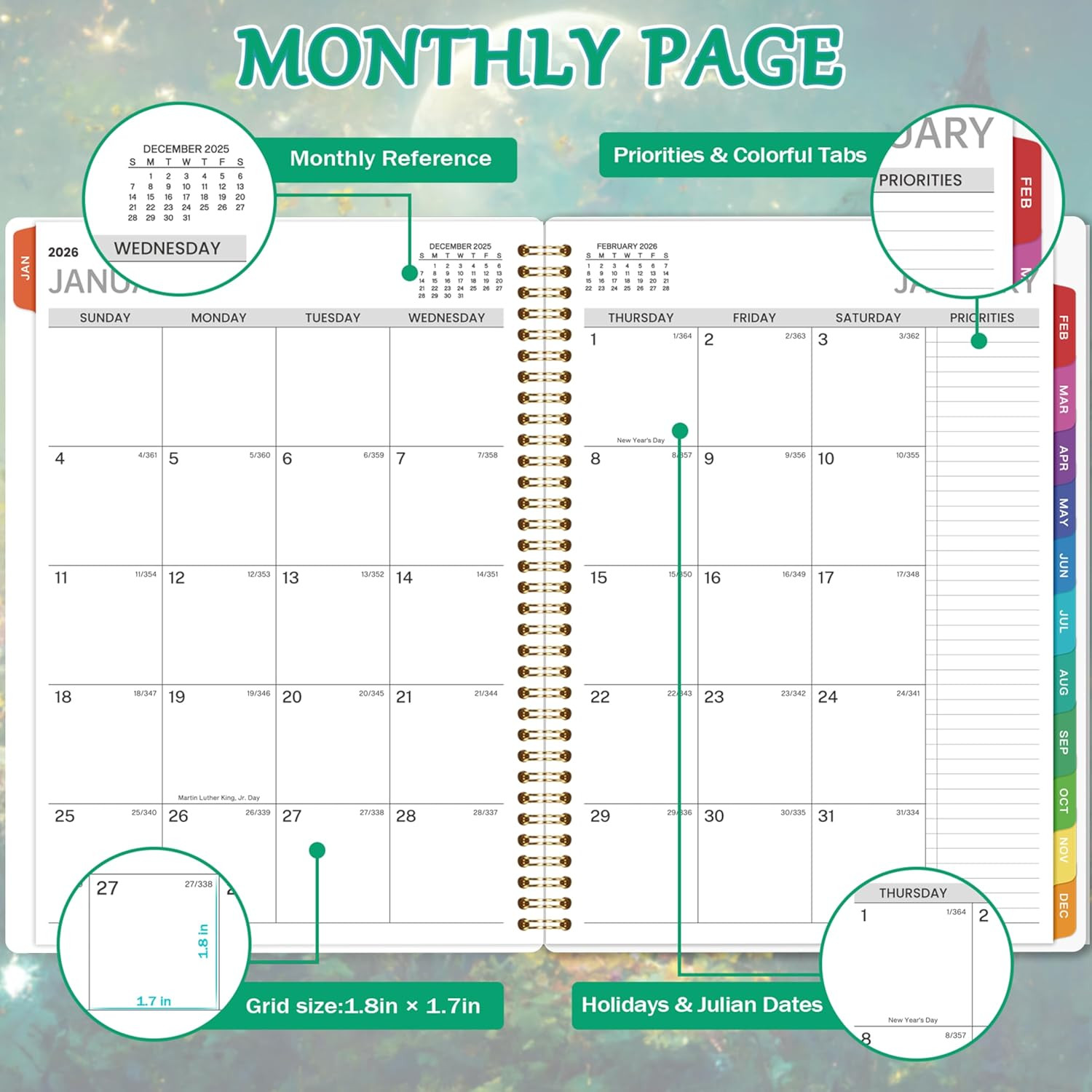 2026 Appointment Book/Planner – Appointment Book 2026, Jan.2026 – Dec.2026, 9″ x