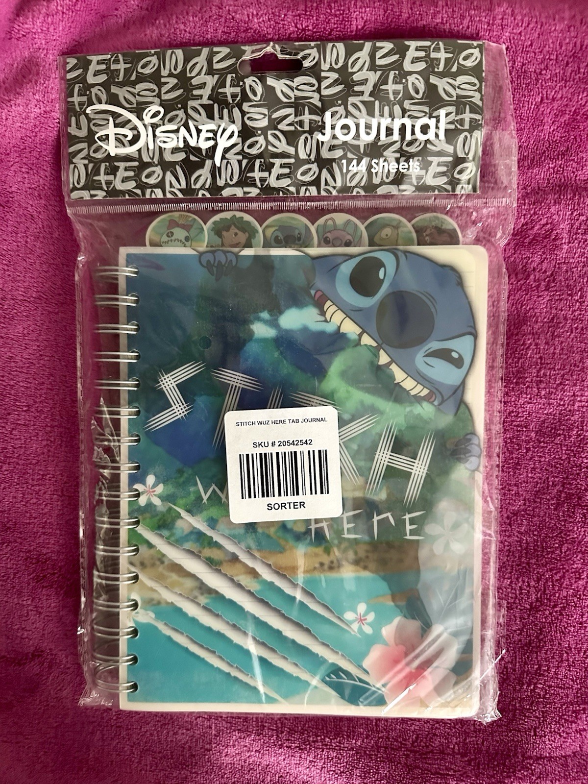 Disney Lilo & STITCH WUZ HERE Tabbed Spiral Lined Notebook Journal | 144 Pages
