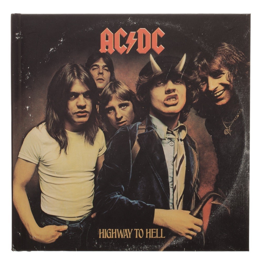 ACDC Album Cover JOURNAL 7x7in. Blank Lined Pages Band Highway to Hell AC DC