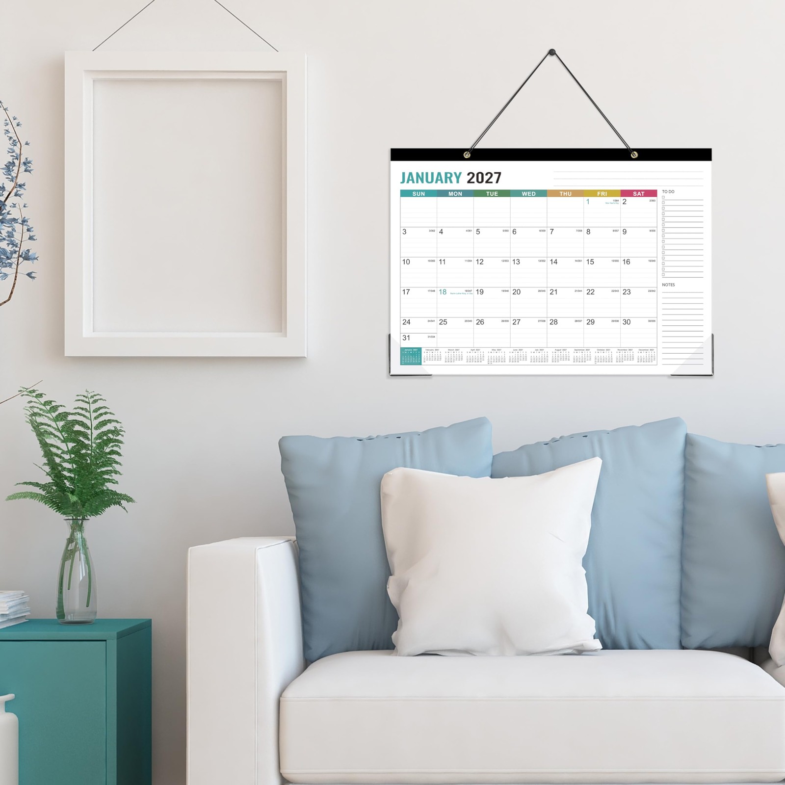 Desk Calendar 2026-2027 – Calendar, July 2026 – multicolored