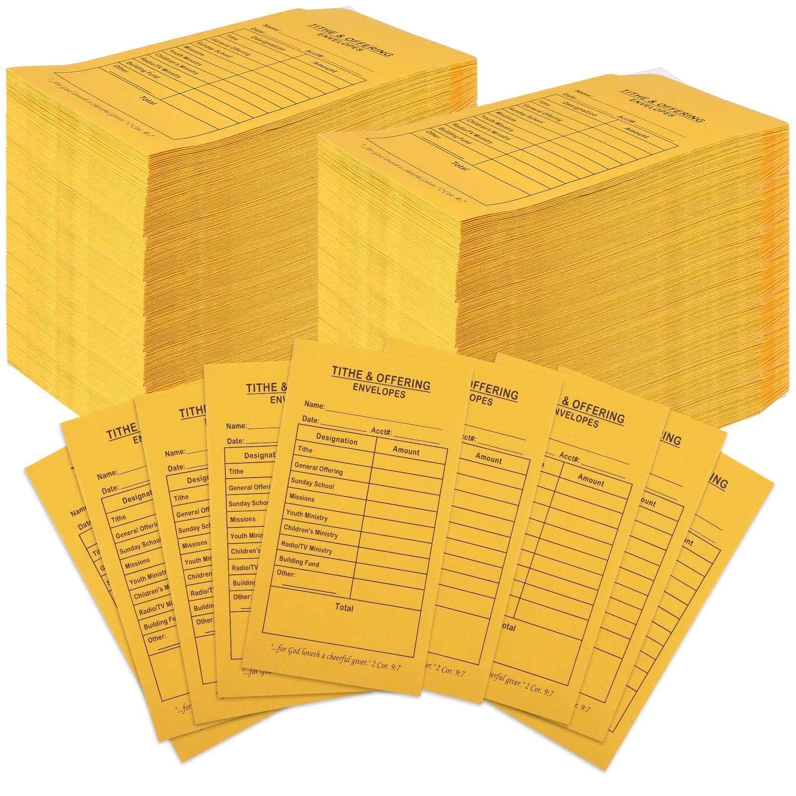 600 Pcs Church Offering Tithe Donation Envelopes 6.5 x 3.5 Inch Golden Paper …
