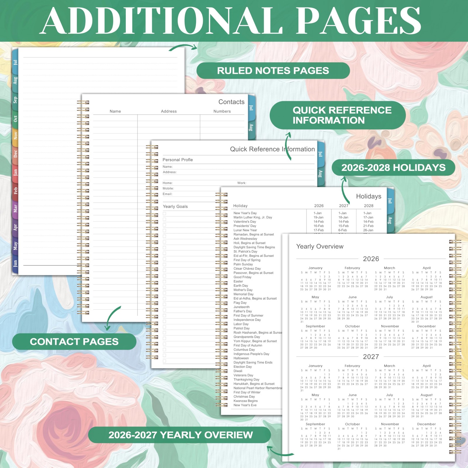 2026-2027 Planner – From JUL 2026 to JUN 2027, 9″ x 11″, Weekly and Monthly C…