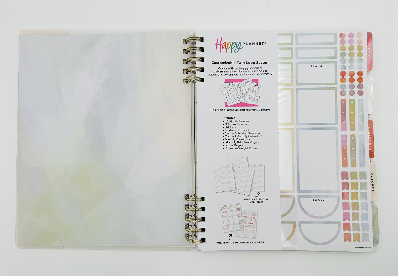 Happy Planner Monthly/Weekly Spiral Planner, 8-1/2″, July 25-July 26