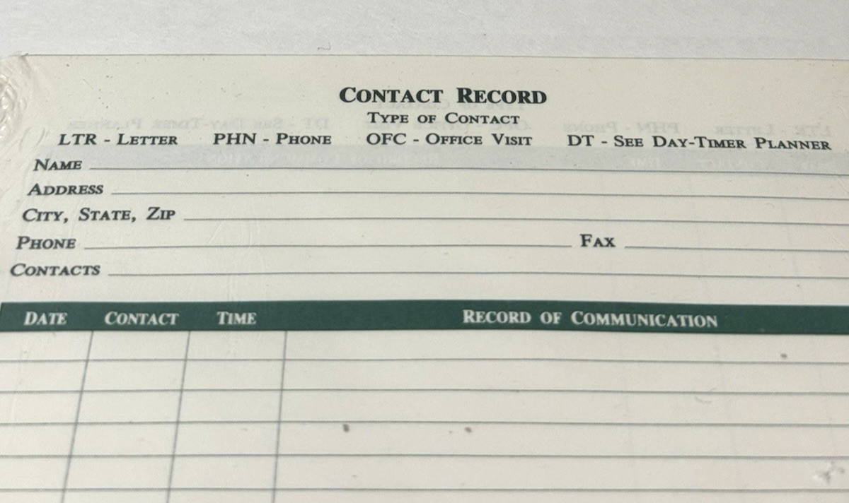 VTG Daytimer 1994 Refills Lot Lined Pages Project Contact Pages Blank Tabs NOS