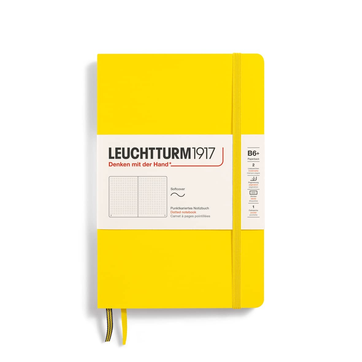 B6 Lemon Blank Notebook Paperback Softcover with Elastic Closure and Stickers
