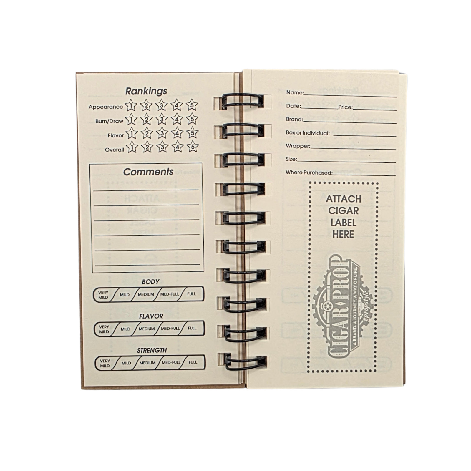 Cigar Prop Cigar Journal | Pocket Cigar Tasting Notebook & Log Book
