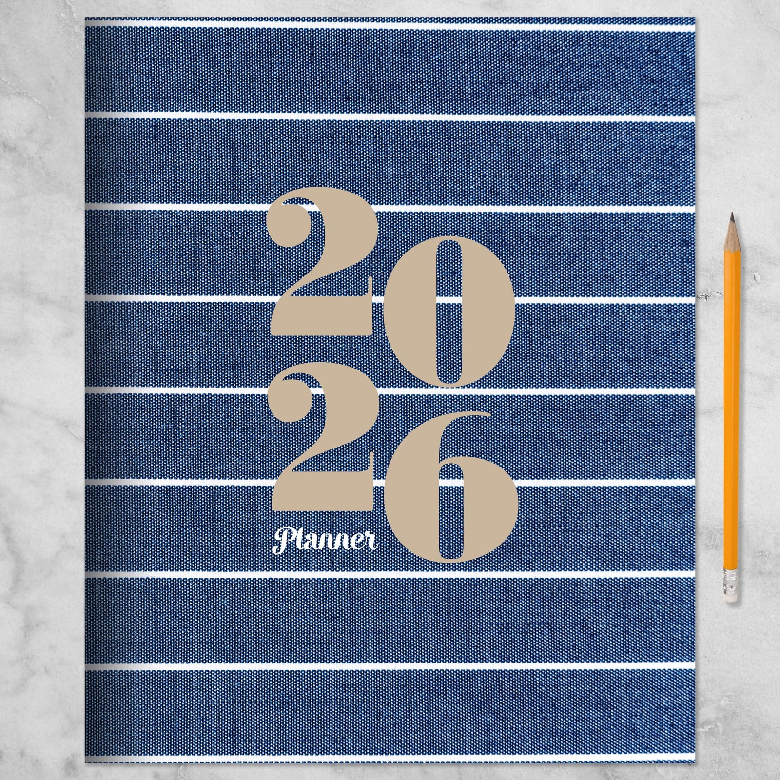 TF Publishing 2026 Denim Large Monthly Planner – 2 Page Spreads Large,