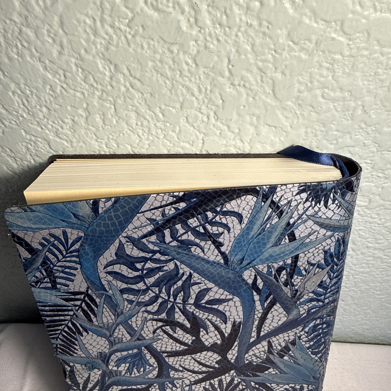 VTg Leather Journal Made In Italy Barnes Noble Blue Silver Mosaic Strap CUT