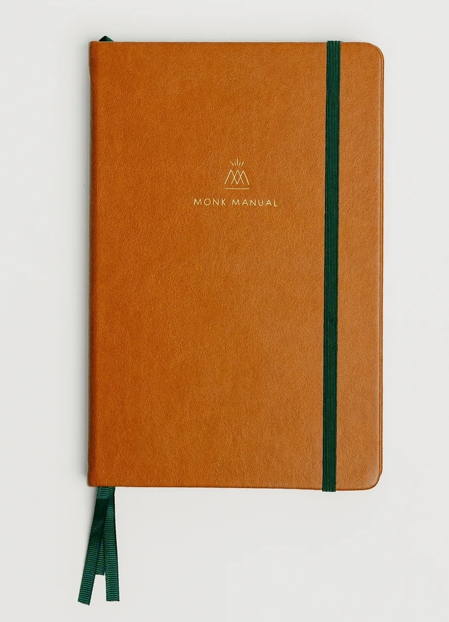 NEW MONK MANUAL 90-day planner, 260 Pages Vegan Brown Leather Journal