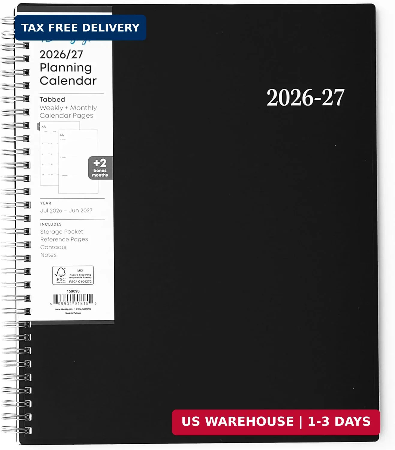 Blue Sky 2026-2027 Weekly and Monthly Academic Year Planner Calendar, July 2026