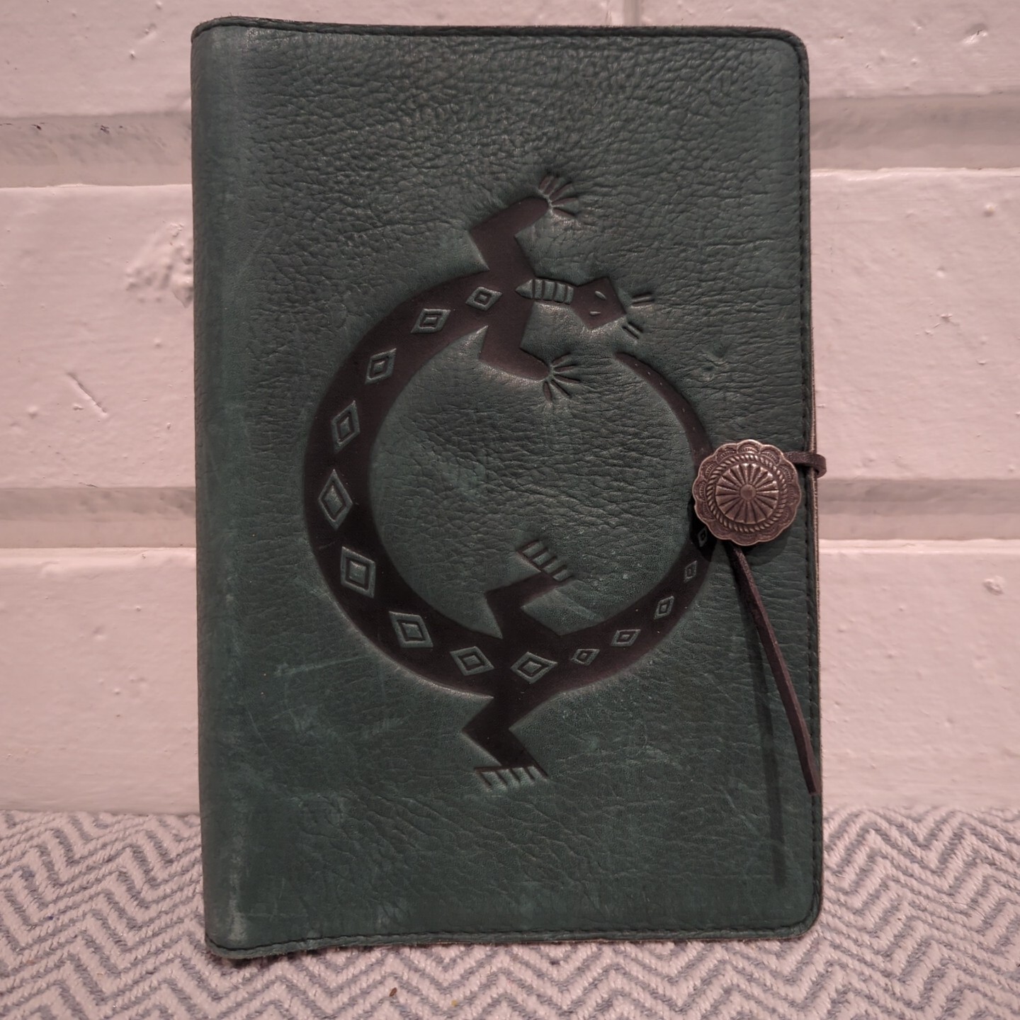 Vintage Retired Oberon Southwestern Design Leather Planner Organizer Cover