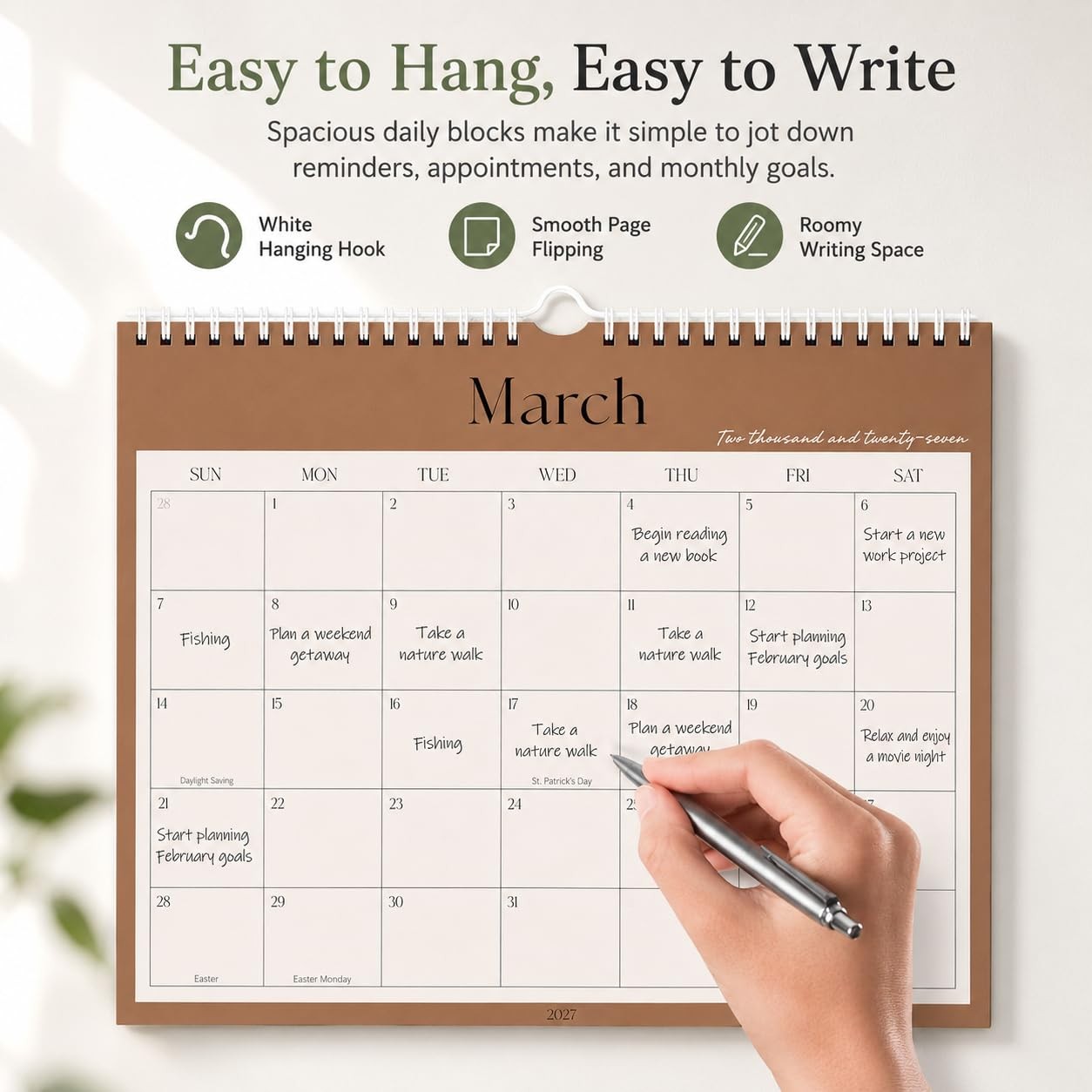 2026-2027 Wall Calendar, 18-Month Monthly Jan 2026-Jun 2027, Green Horizontal