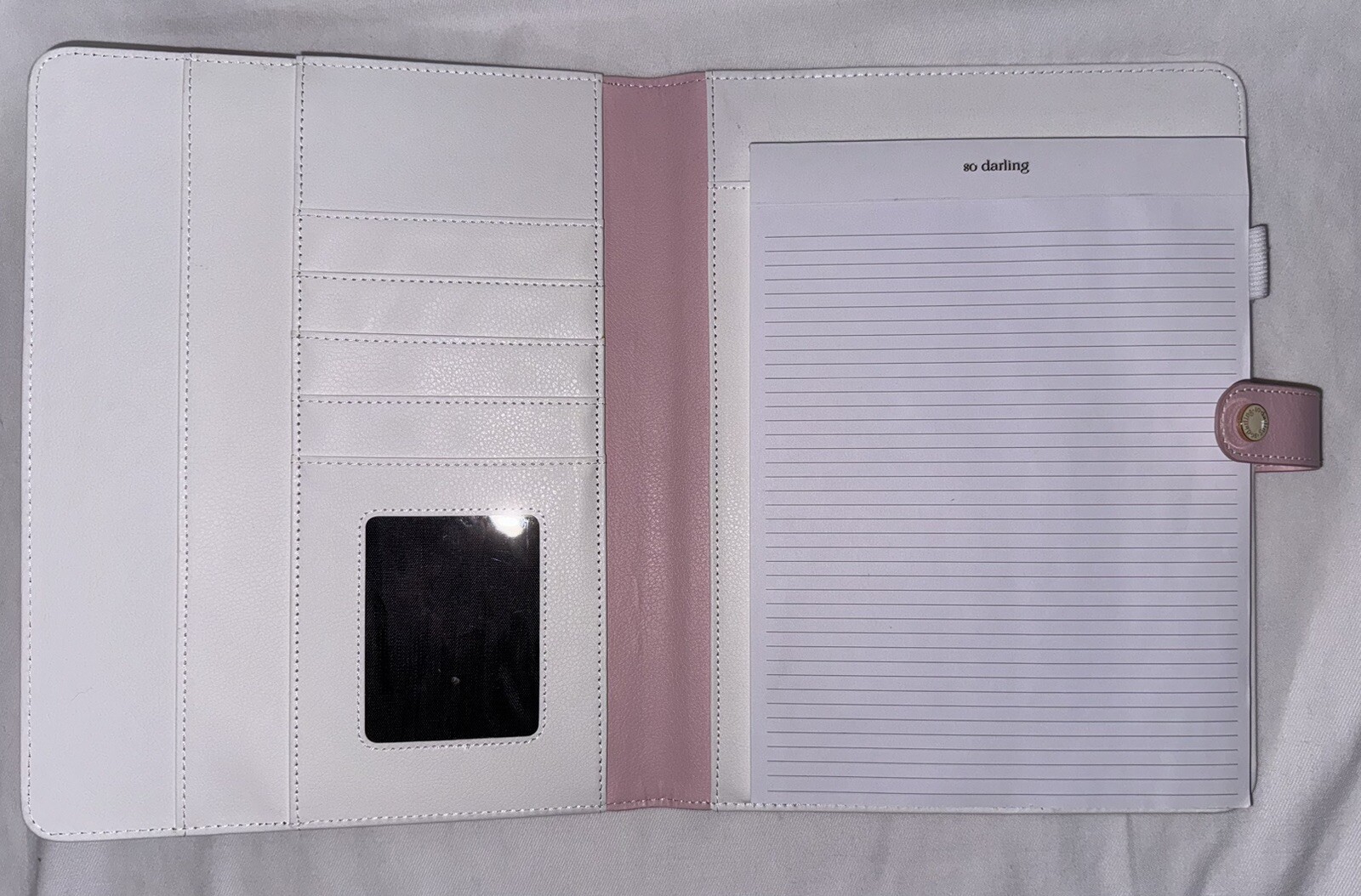 So Darling Folio Padfolio Pink, Coral, & Teal Stripes NEW