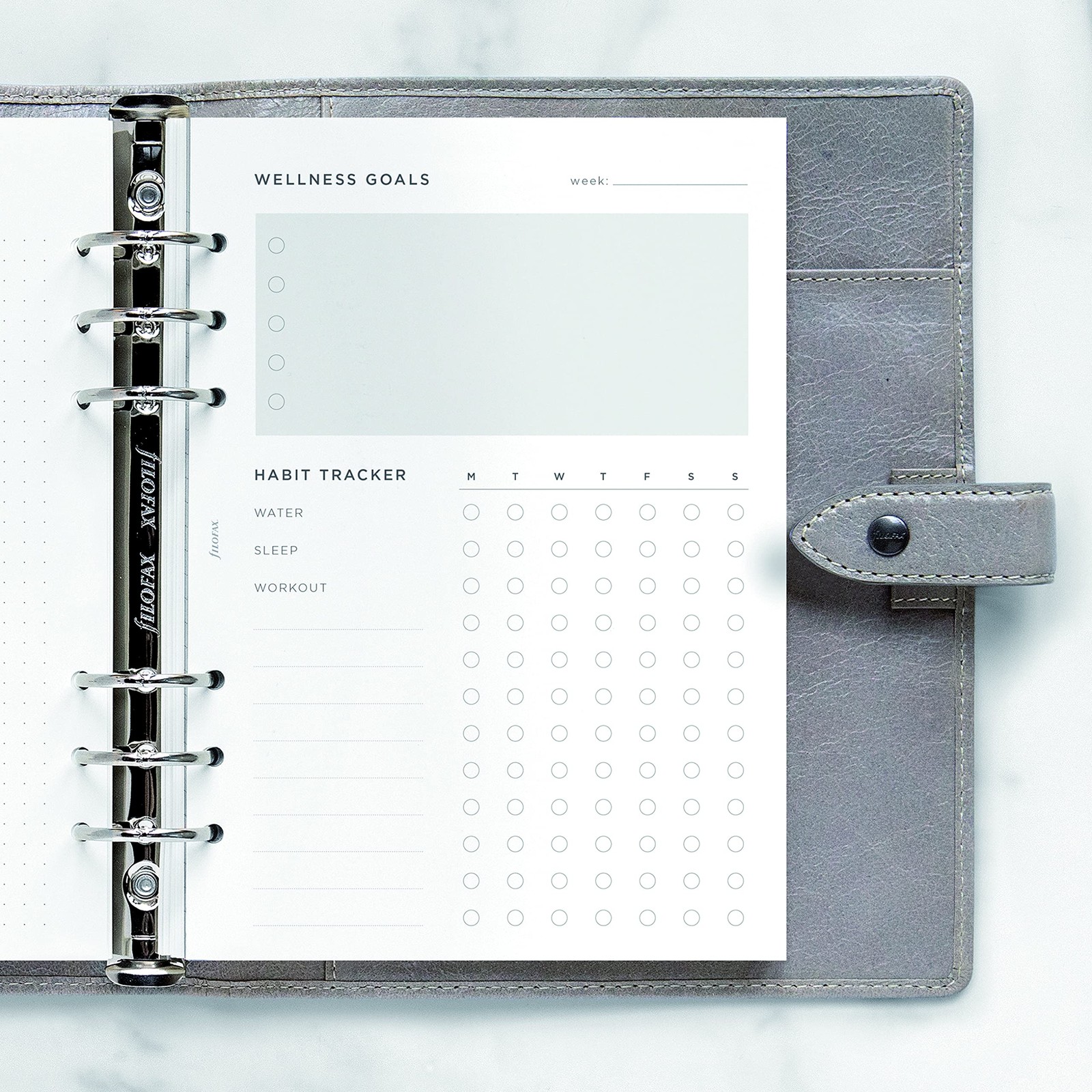A5 Organizer Refill Wellness Tracker White Paper 8.26×5.82 In 56 Sheet