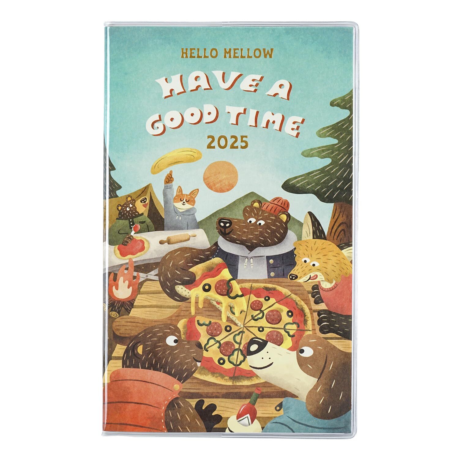 Okataoka Notebook 2025 B6 Slim Monthly Soft Cover Pizza CD-1341-OK (Starting in
