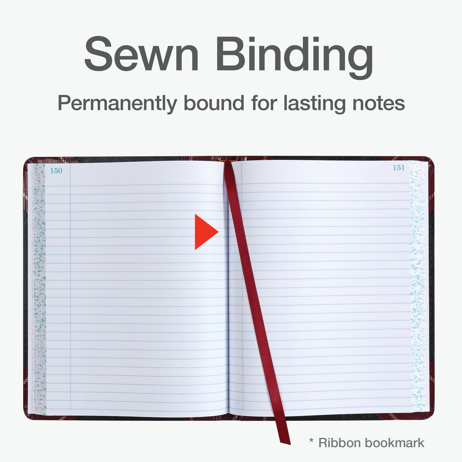 Multicolored Blank Book 300 Pages Sewn Binding Table of Contents Record Keeping