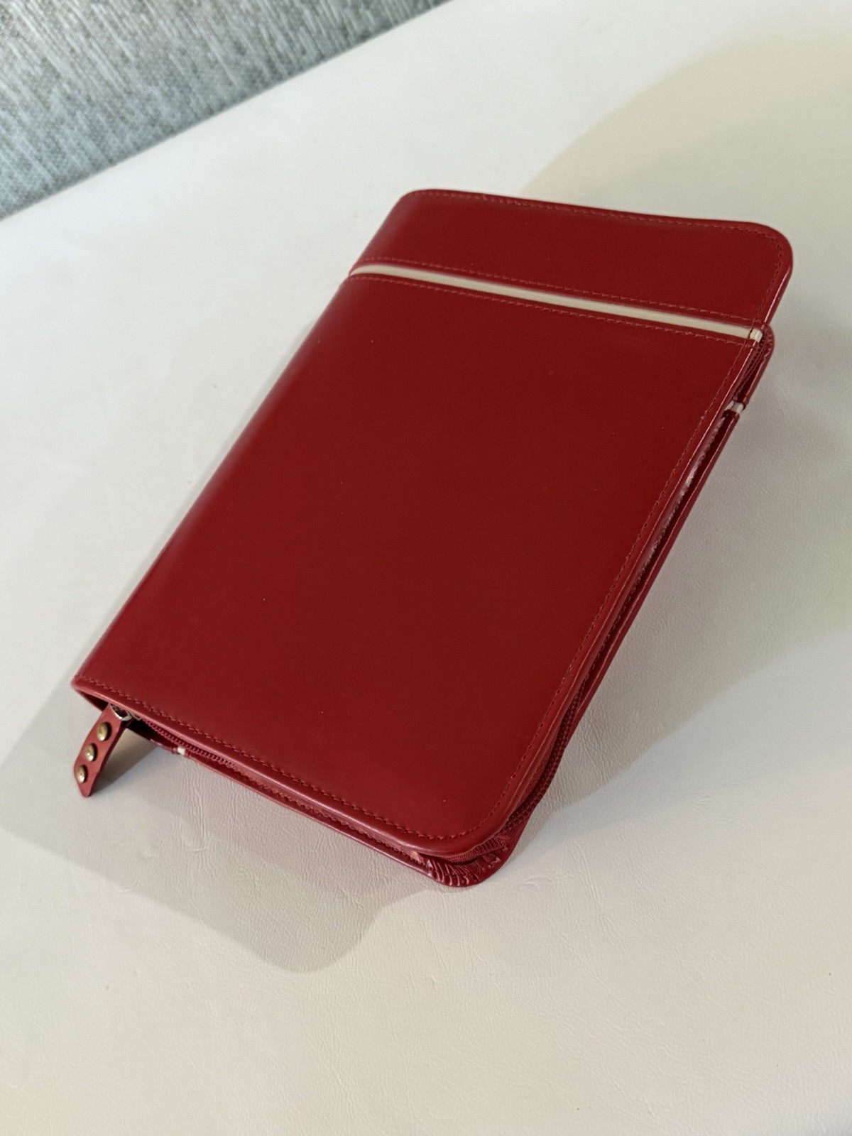 Franklin Covey Classic Zipper Planner Ring Binder Red White 6 Rings 4.25 X 6.75”