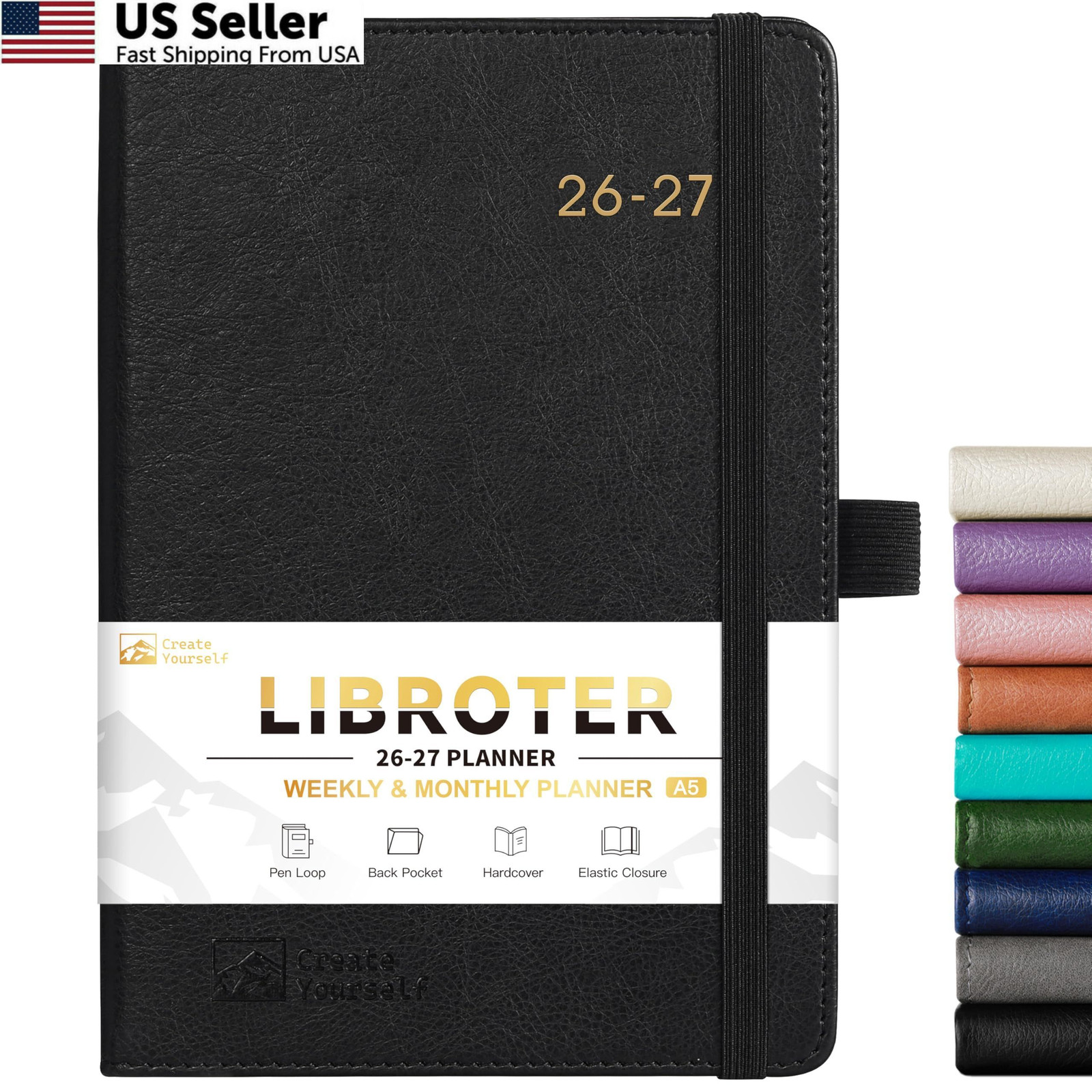 2026-2027 Planner – Academic Weekly Monthly Medium, Black